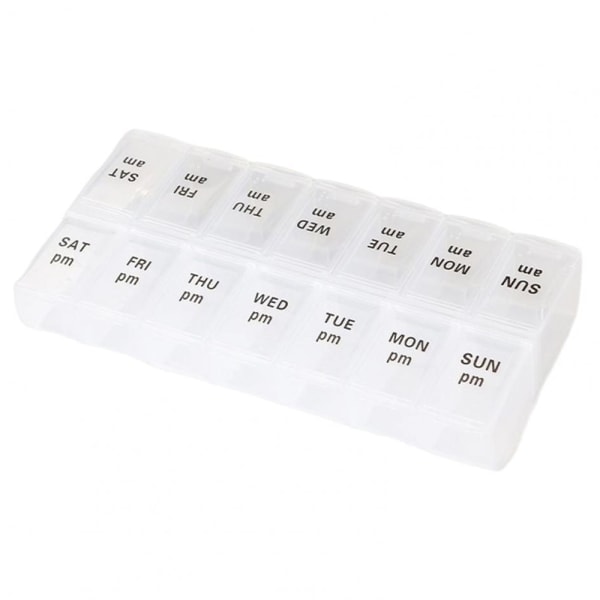 TG Rummelig og Praktisk Dosette Medicin Tablet Etui Sort/Hvid