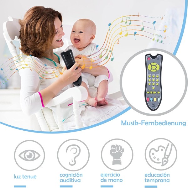 Babyleksaker musik TV fjärrkontroll tidiga pedagogiska leksaker barn elektrisk kontroll inlärningsmaskin leksak gåva