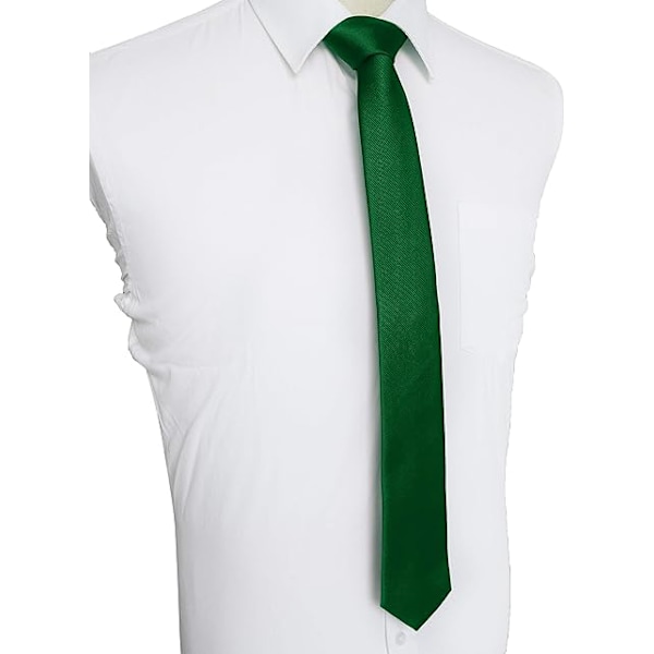Slips för män 5CM Grön Smal Smal Passform Flera Färger Finvävd Twill