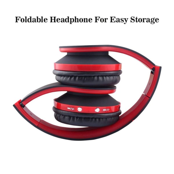 Bluetooth-hovedtelefoner over-ear, foldbare trådløse stereoheadset Red