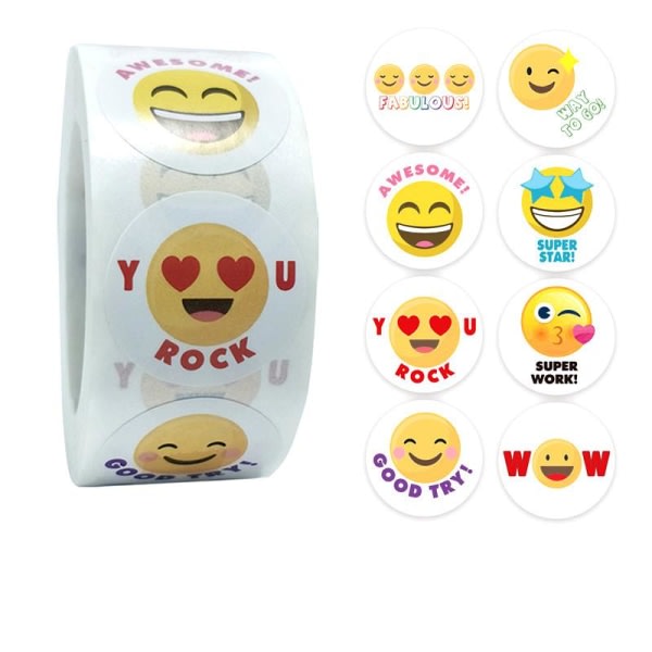 500st klistermärken klistermärken - Smiley / Emoji motiv - Tecknad multifärg