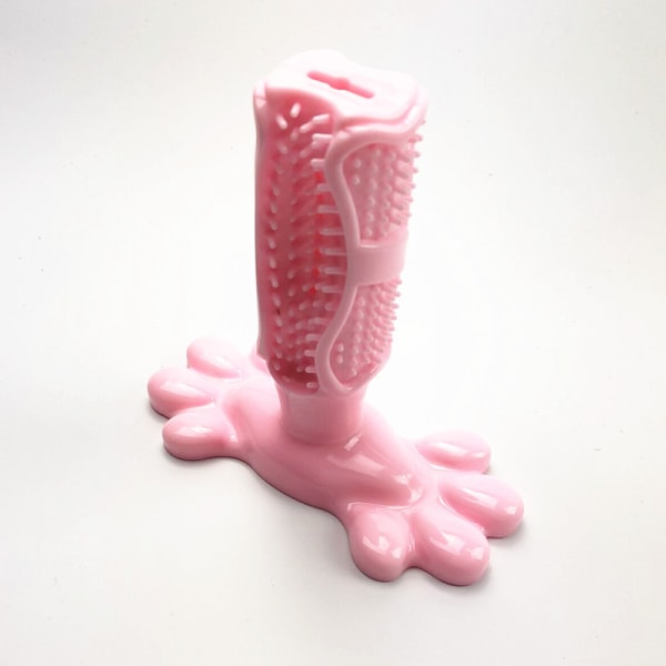 Hundtugggummileksaker Hundtandborste Tänderrengöring Leksak Hund Tandborstar rosa Medium