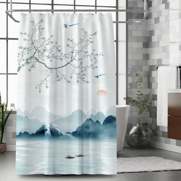 (80 x 180 cm) Duschdraperi Vit, Anti-Mögelsäker, Vattentät