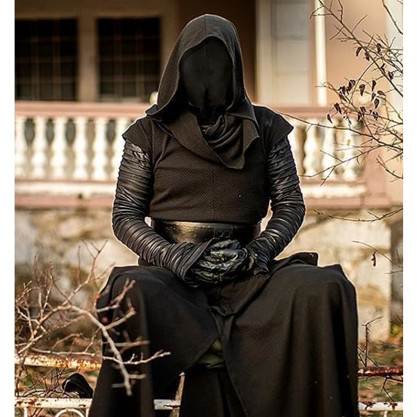 Sharharge 2 st svart helmask Halloween spandex huva mask Huvudskydd Ansiktslös mask för unisex cosplay kostym