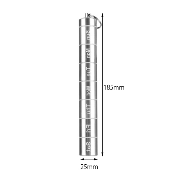 7 dagar veckovis pillerfodralhållare veckovis förvaringsorganisatör behållare aluminiumlegering tablettdispenser oberoende pillerfodral