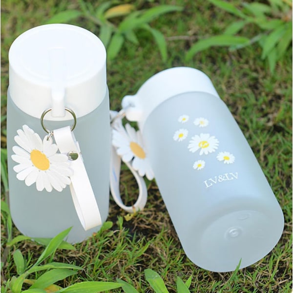 Vattenmugg 480ml Plast Daisy Frosted Portable White