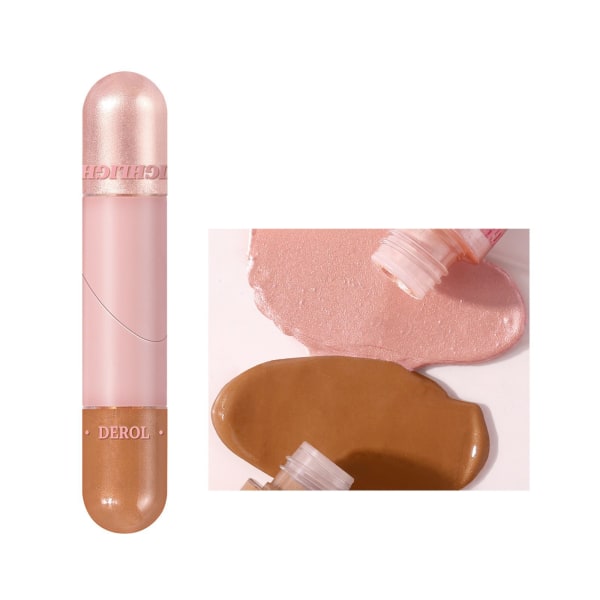 Highlighting och contouring stick, double ended contouring stick, shaping och highlighter, hopfällbar finishing shade priming highlighter 02#
