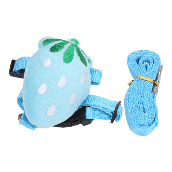 Rabbit Small Pet Blue Strawberry Leash Harness Chest Back Set for Pet Pulling WalkingBlue Strawberry M