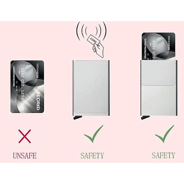 CASA Sort-RFID NFC Beskyttelse Wallet Kortholder 5 Kort (Ægte Læder)