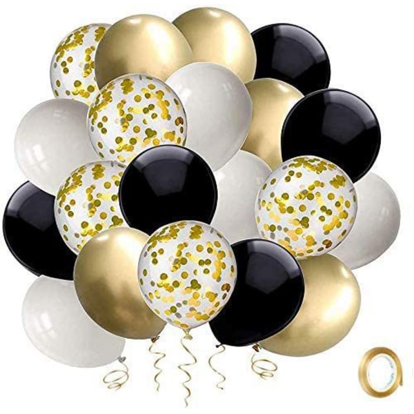 svart och vitt guld ballong A