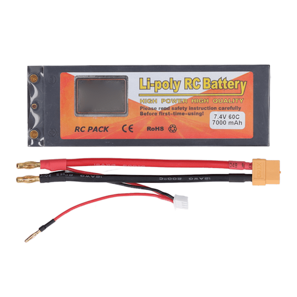 Li Poly RC-batteri 2S 60C 7000mAh 7,4V Li Poly-batteri med XT60-stik til 1/10 1/8 bilmodel