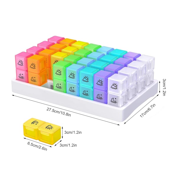 Lääkeannostelija 32 lokeroa Muovi Suljettu Kannettava 1 kuukauden lääkesäilytyslaatikko päivittäiseen käyttöön