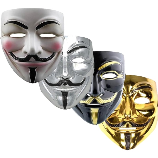 GrassVillage Anonymous Halloween V för Vendetta Mask Set - PARTY, WORLD BOOK WEEK/HALLOWEEN KIT