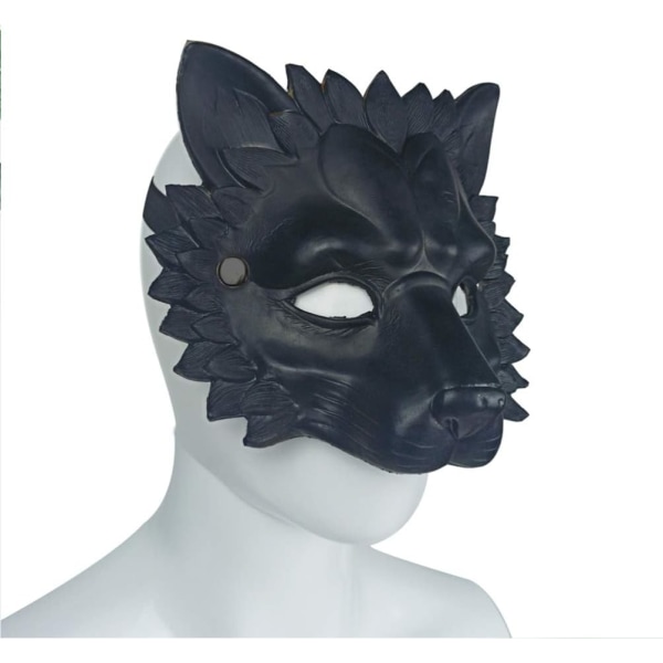 jojofuny Halloween løvemasker halv ansigtsdyr masker Cosplay Halloween fest kostume rekvisitter til festival dansefest maskebal Black