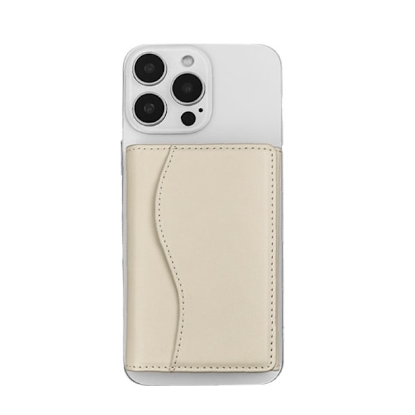 Magnetiskt kortfodral med tre fack, extra stor kapacitet, universell Magsafe mobiltelefonhållare för mobiltelefoner brown