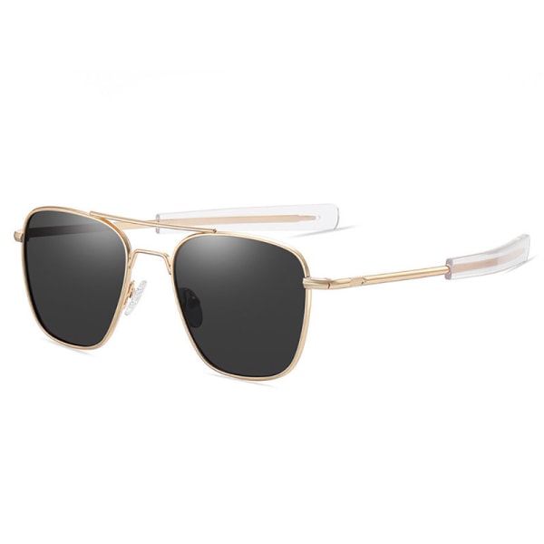 Solglasögon för män polariserade metallbågar med bajonettskaft Gold