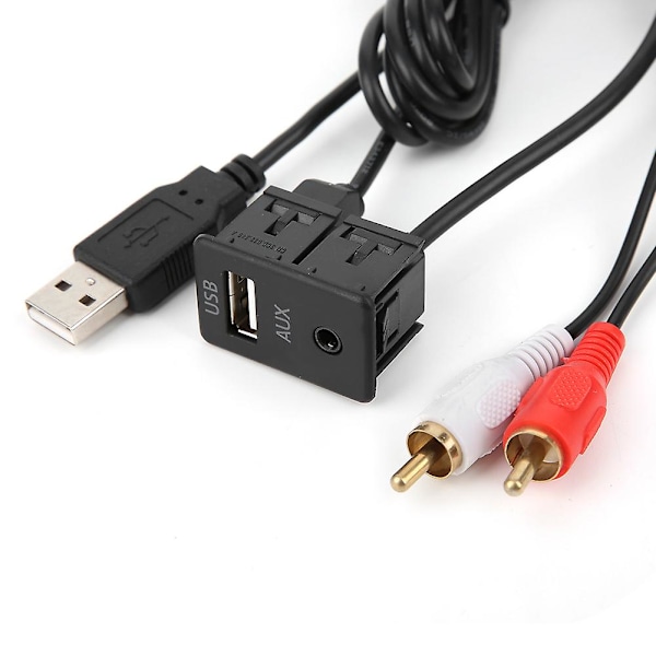 3,5 mm 3,3 fod forlængerledning USB AUX Stereo hun til 2 RCA han kabel til bil båd motorcykel