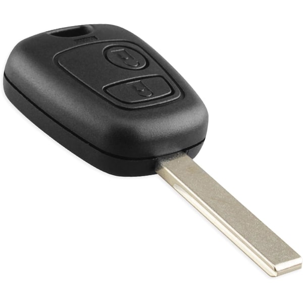 2 knappar Bil fjärrkontroll Nycklel nyckelfodral, bilnyckel ska falla ersättning kompatibel för Peugeot 206 306 405 (433 MHz ID46 PCF7961 chip) VA2 Blad med spår