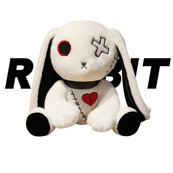 Gotisk kanin plysch leksak gosiga kanin dockor White 25CM