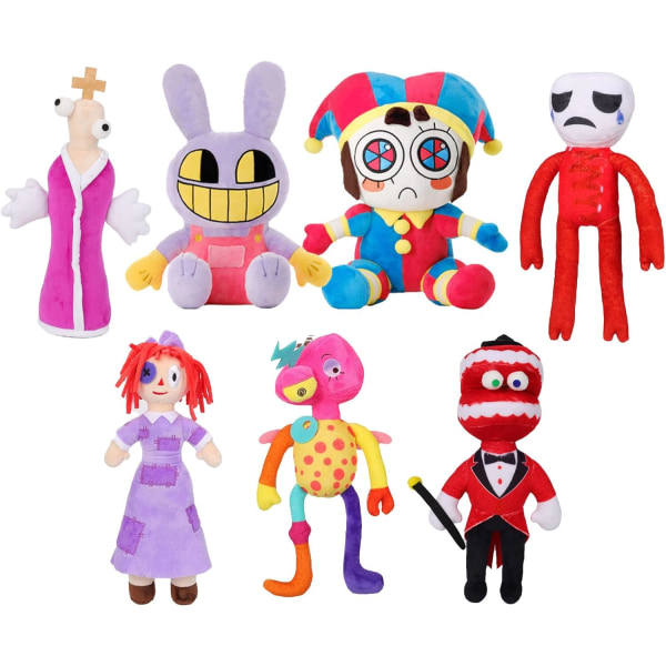 7 Pack The Amazing Digital Circus Plush Toys, Pomni Jax Plushies Toys , 7 Style Cute Soft Stuffed Figure Plush Doll Toy