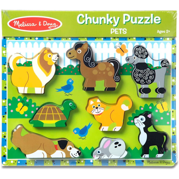 Melissa & Doug Pets Træ Puslespil (8 brikker)