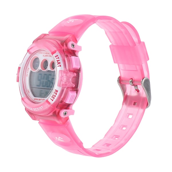 Kids Digital Sport Watch Waterproof Multi Function Electronic Outdoor Watch for Boys Girls Transparent Pink