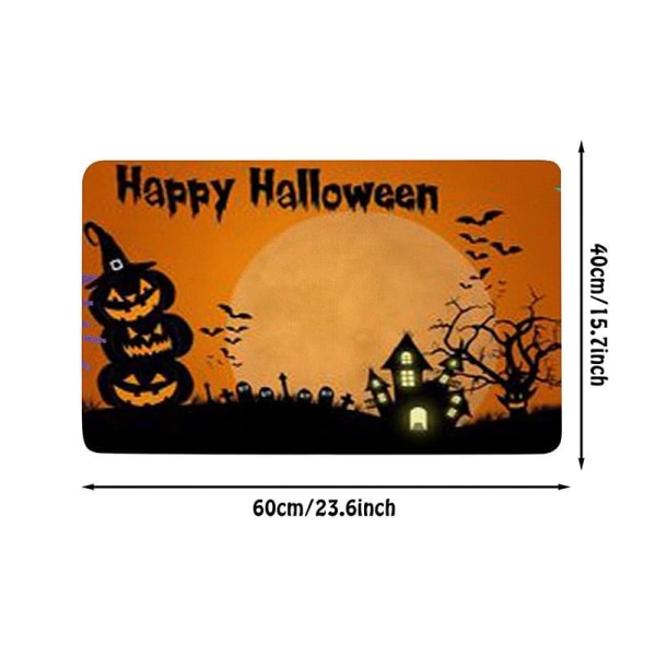 Halloween dörrmattor, halkfria tvättbara SLINomhSLUS utomhSLUS badrum dörrmattor Halloween festdekorationer, 15,7*23,6 tum' 30#