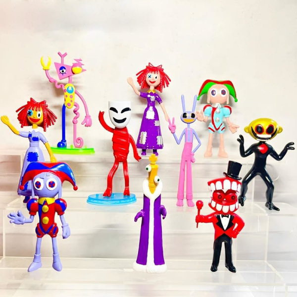 10 Pack The Amazing Digital Circus Figures Set, Digital Circus Action Figure Horror Cartoon Movies Character Action Figure Model