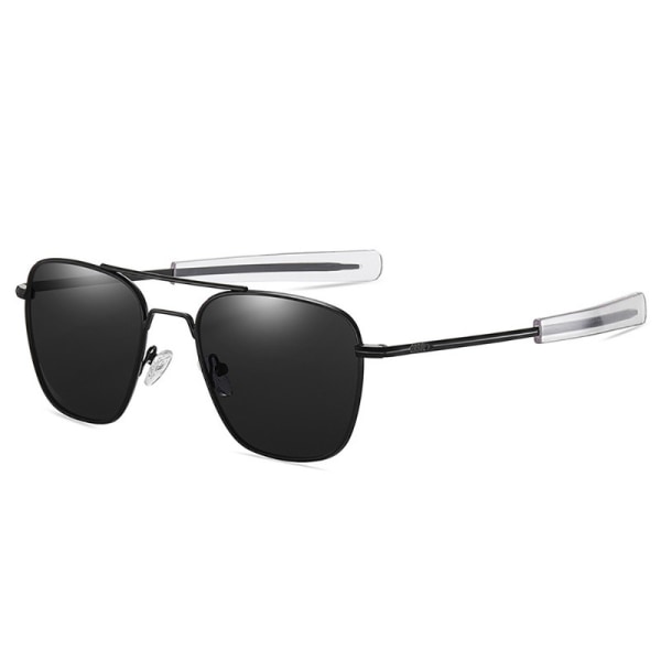Solglasögon för män polariserade metallbågar med bajonettskaft Black
