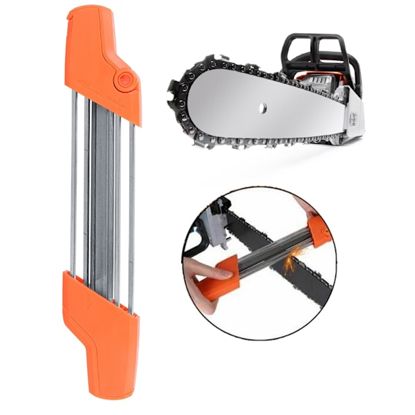 5,2 mm handhållen 2-i-1-kedjesågslipare fil passar för STIHL 5605 750 4303 3/8 tum P och 0,325 orange