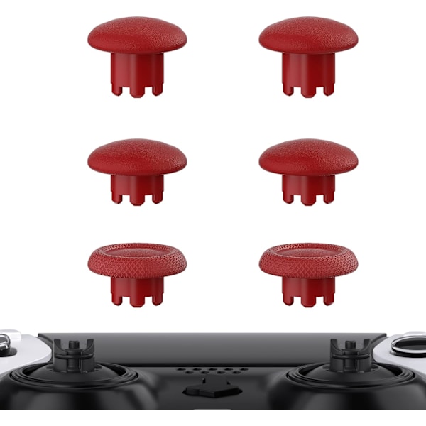 Joysticks för PS5 Edge-kontroller, utbytbara analoga joysticks för PS5 Edge-kontroller, 6 anpassade joysticks för PS5 Edge-kontroller, röd