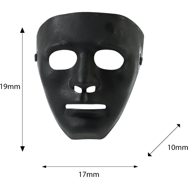 Halloween-mask Vanlig kostym Vuxenoutfit Skrämmande skrämmande skräckfest Ansikte Finklänning Cosplay Black 1 Mask