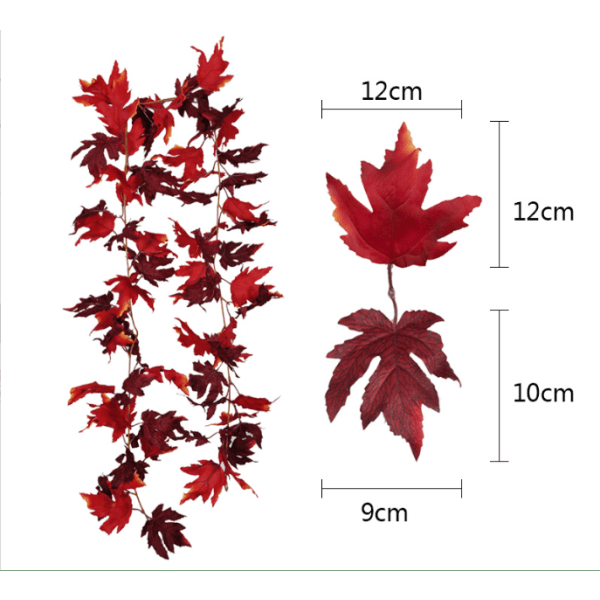 Faux Maple Leaf Garland Hängande girland för SLINomhSLUS utomhSLUS bröllopsfest Öppen spis Juldekoration, ThanksgivSLINg dekoration I