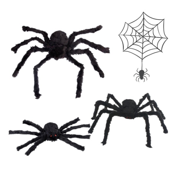 30/50 cm/75 cm Big Black Plysch Spindel Halloween-festdekorationer 75cm