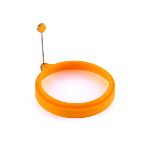 2 x runda omelettmaskiner i silikon med handtag i rostfritt stål Orange