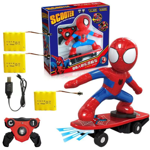 Elektrisk Spiderman Scooter Skateboard Barnleksak Med Lätt Musik 360 Tumbler S35