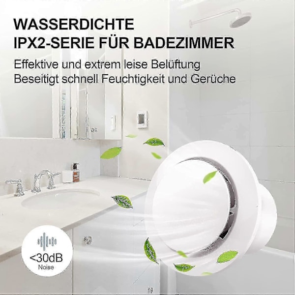 100mm Luftutdragare 130m/h 20w, Med Backventil Hög Luftflöde Avluftfläkt, Energieeffektiv, För Badrum, Kök, Toaletter, Växthus, Tält (4 Tum