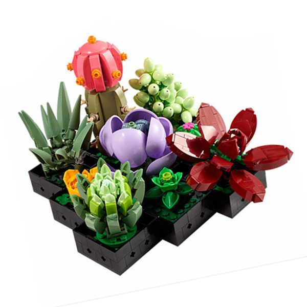 771PCS Succulent Plant Building Blocks Kreativ DIY Simulering Realistisk Form för Heminredning Barnfest Tillbehör