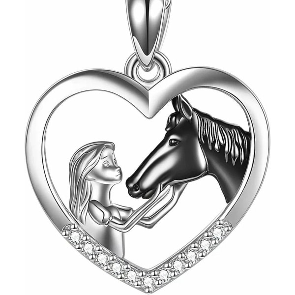 Enkelt halsband för kvinnor mode flicka och häst två färg söta djur hänge halsband A