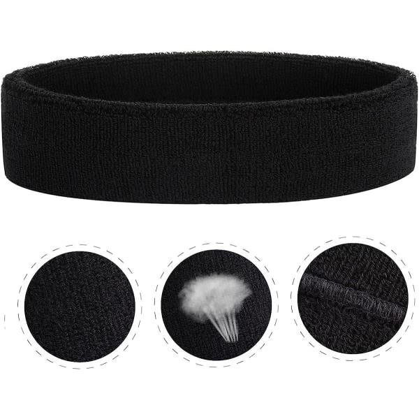 Svettband Pannband Herr och Dam - 3-pack Sport Pannband Fukttransporterande Atletisk bomull Frotté Svettband Svettavledande pannband