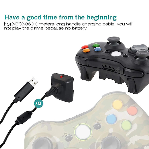 Laddningsbart spelkontrollbatteri-laddningssats kompatibel med Xbox 360
