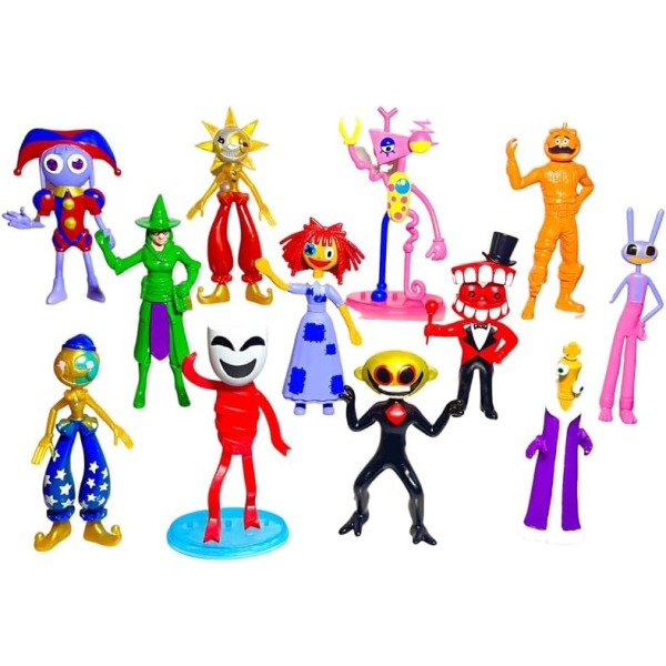 9-pack The Amazing Digital Circus figurer set, Digital Circus actionfigur skräcktecknad film karaktär actionfigur modell 9Pcs