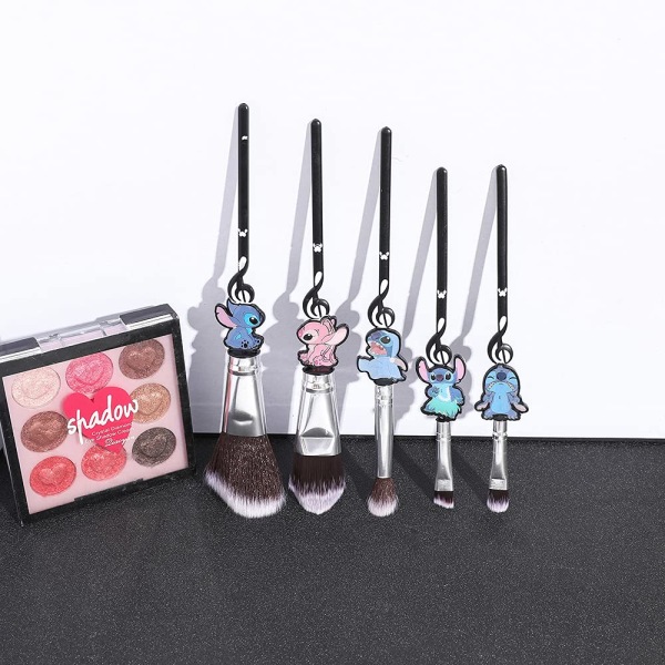 Baby Makeup Borstar Set-5 Stitch Theme Kosmetiska Borstar Set