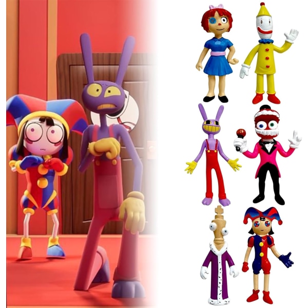 12 The Amazing Digital Circus Figures Set, Pomni Jax modellleksaker för barngåvor, The Amazing Digital Circus Collectible Anime Figurer 12pcs-c