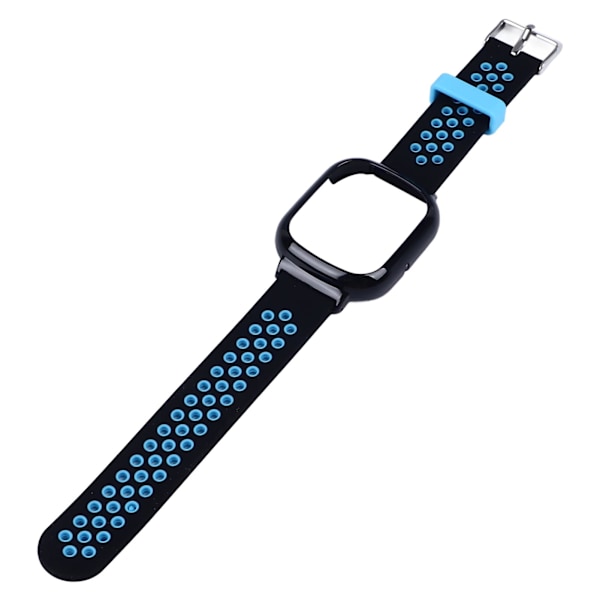 Replacement Watch Band with Case for Honor Watch 4 Silicone PC Multi Holes Adjustable Protective Wristbands Cover Black Blue