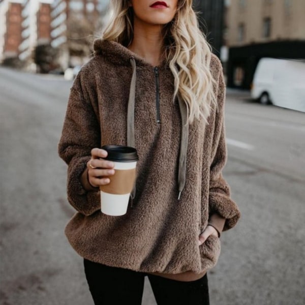 Klassinen pitkähihainen takki naisille Rent sweatshirt Lämpö brown XXL