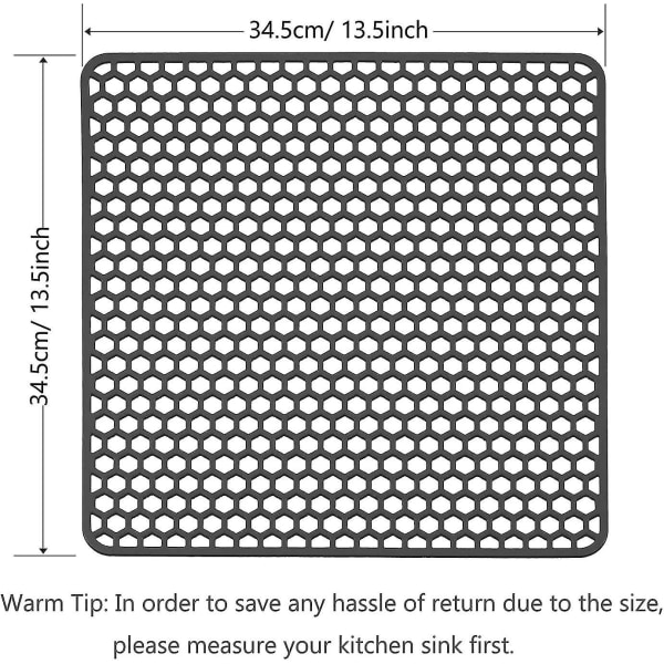 Silikon diskbänkskydd för rostfritt stål eller porslin bondgårdshon, 35 x 35 cm (svart) Auspicious