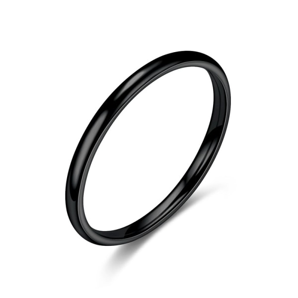 Design titan tunn ring - 2mm storlek 8 Black