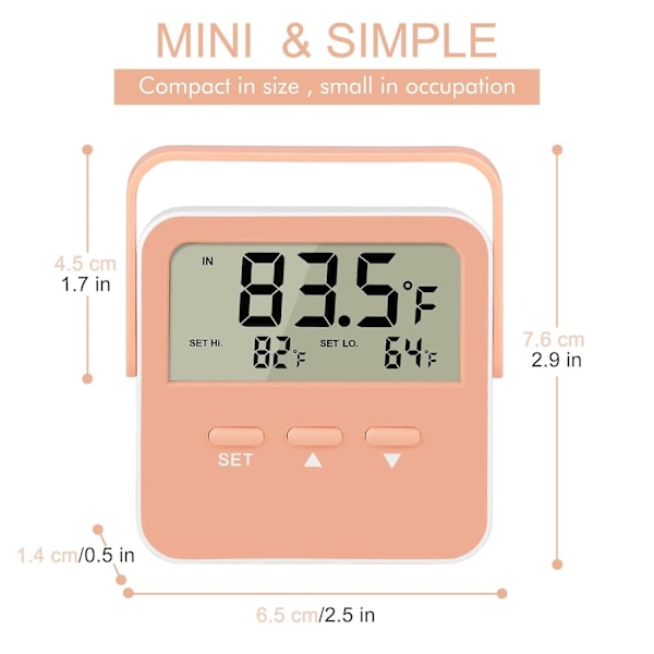 Fryslarms 2 st Digital Kylskåpstermometer Larm Fryslarm Termometerlarm Hög Låg Temperaturlarm Extra Sensor