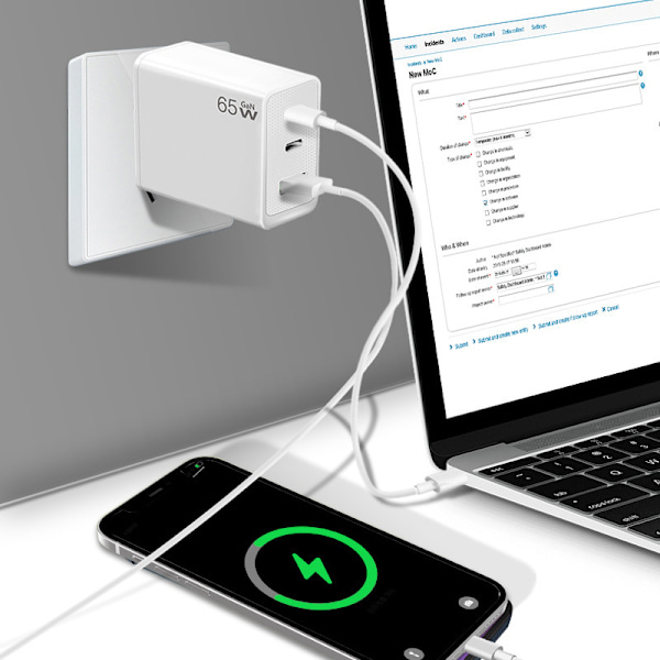 65W USB Type-C GaN-laddare Power F